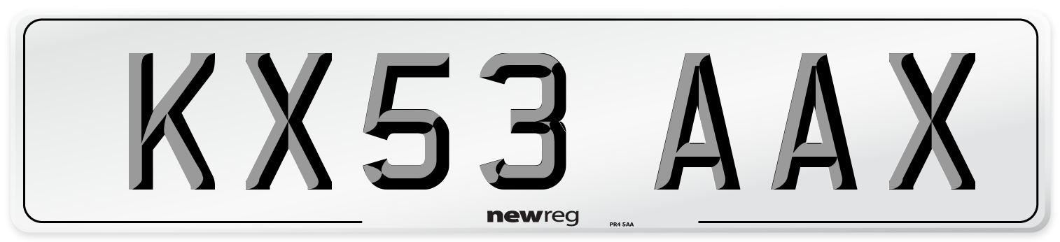 KX53 AAX Number Plate from New Reg